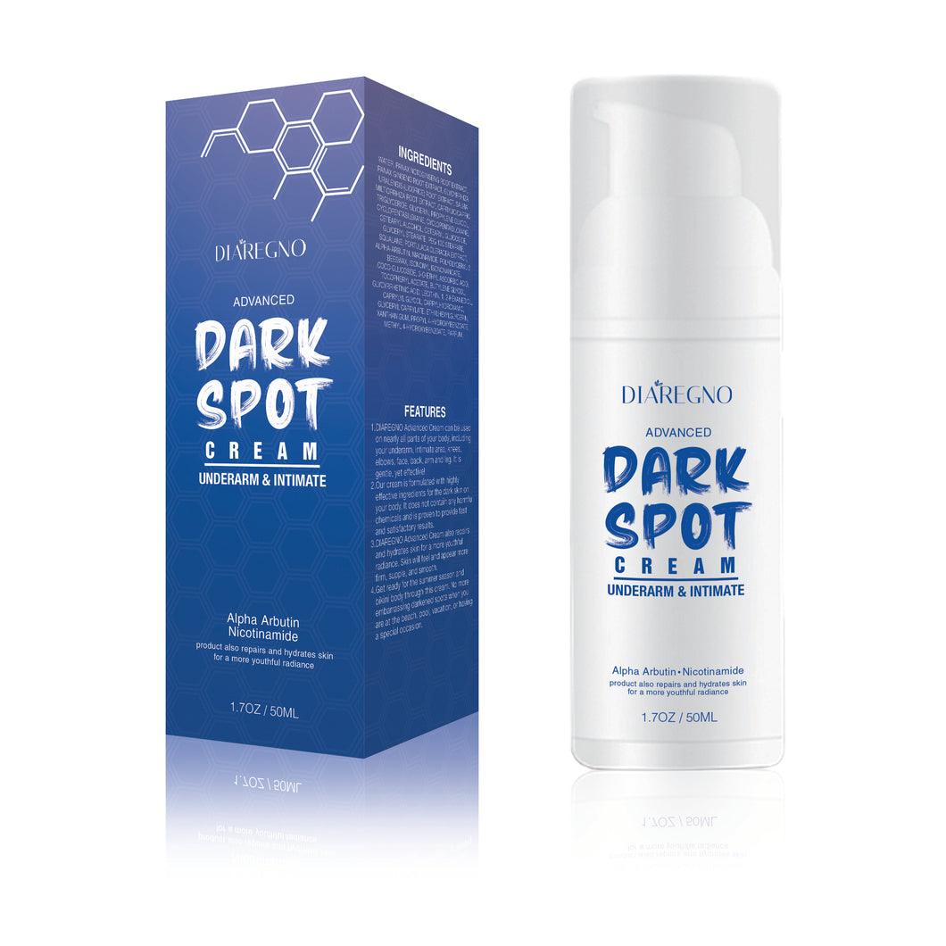 DIAREGNO Dark Spot Cream - Natural Underarm & Intimate Cream - Dark Spot Corrector - for Face and Sensitive Skin - for Hyperpigmentation and Even Skin Tone - Alpha Arbutin, Niacinamide (1.7OZ/50ML)